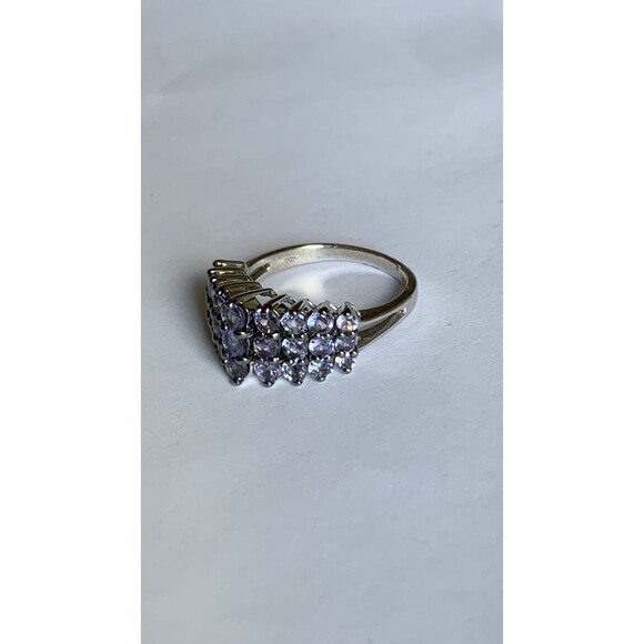 Purple Pyramid Ring Size 7 - 1.6 ct Lolite Rhodium Plated .925 Sterling Silver - Picture 3 of 8